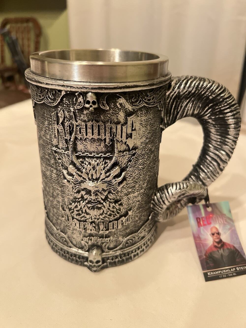 Red One Krampushlap Stein Dragon 17oz Movie Promo NWT Dwayne Johnson Krampus Mug